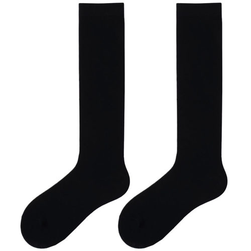 不反光过膝袜子女春季黑色JK小腿长筒袜高筒春天配皮鞋乐福鞋长袜-图3