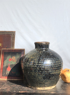 二手老旧货陶罐花器民宿茶室摆件