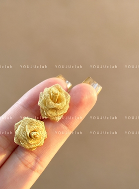 YOUJUclub法式复古玫瑰耳钉