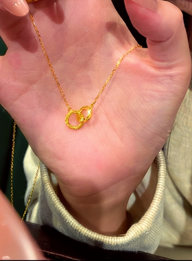金包银工艺碎冰冰莫比乌斯环项链