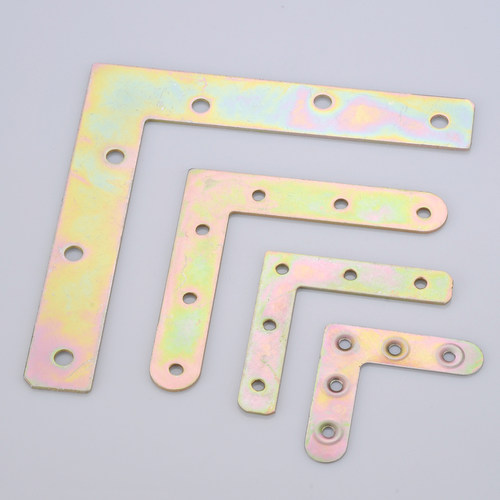 彩镀角码L型连接件90度角码家具桌椅固定配件拐角平面铁片100只 - 图0