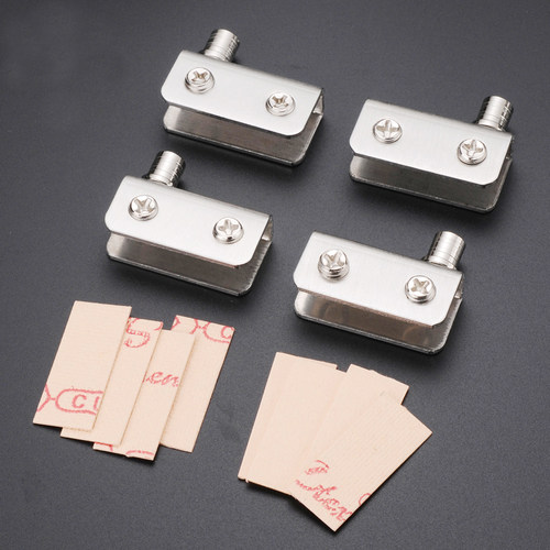 不锈钢玻璃夹储物橱柜展示柜门上下夹轴玻璃门铰链衣柜门转轴合页 - 图0