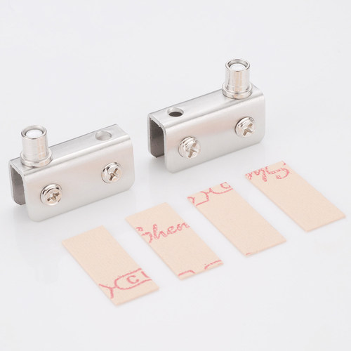 不锈钢玻璃夹储物橱柜展示柜门上下夹轴玻璃门铰链衣柜门转轴合页 - 图2