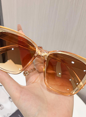 豹纹猫眼大框男女同款太阳镜