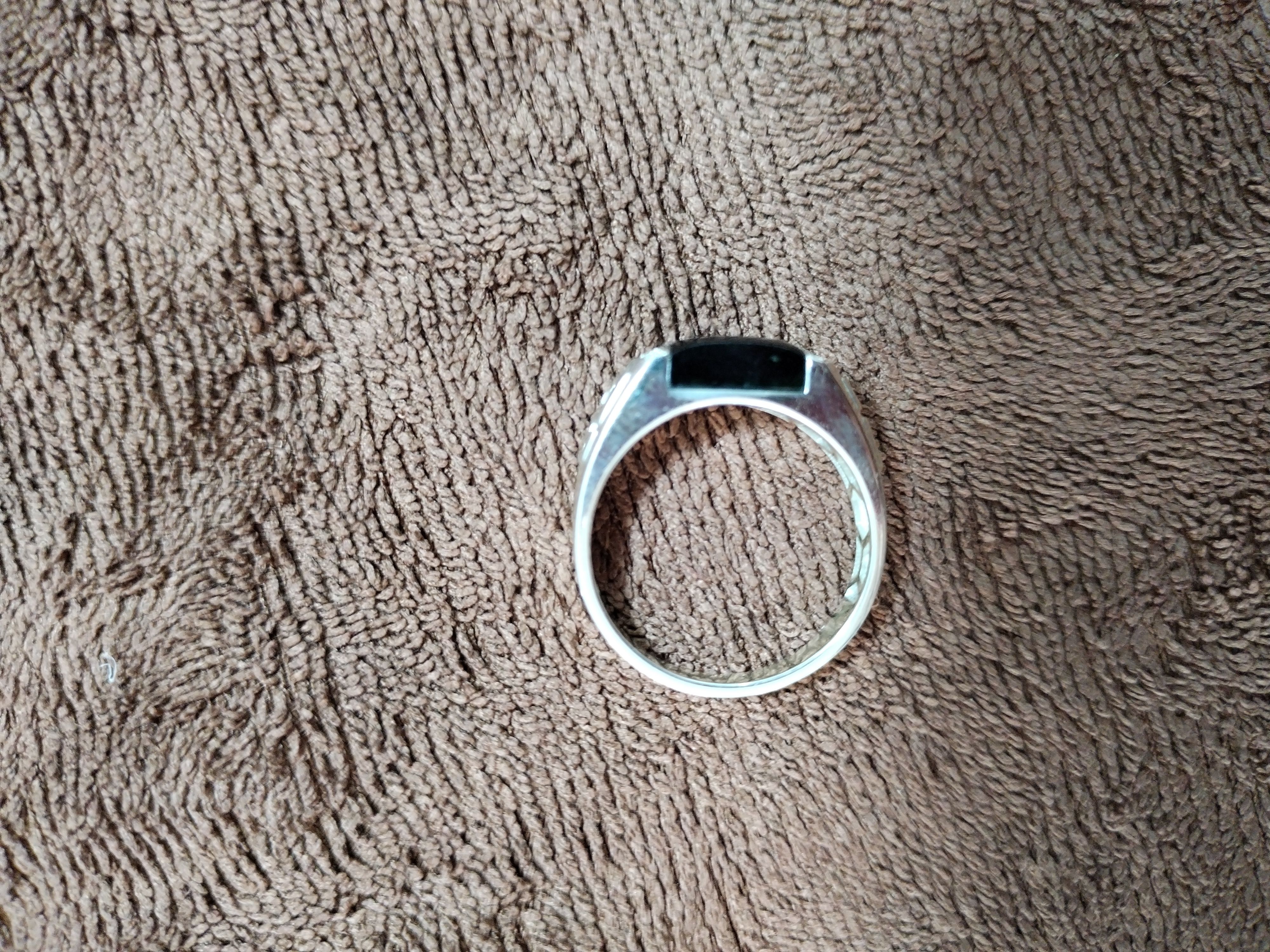 缅甸天然A货翡翠戒子 墨翠戒指 玉戒 - 图0