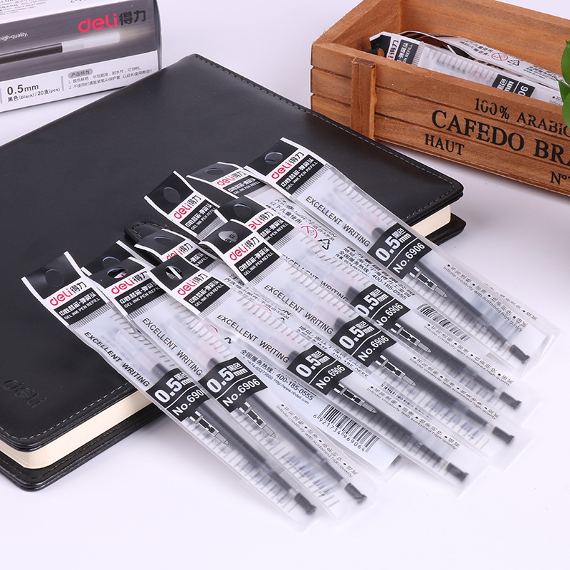 20 pack of powerful push-type spring-head gel pen refills 0.5mm black water pen refills office stationery supplies