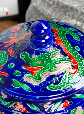 景德镇粉彩手绘陶瓷插花陶瓷花瓶