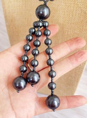 2024秋冬新款长款珍珠项链毛衣链高级感百搭轻奢小众串珠配饰品女