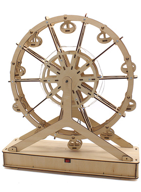 木质彩灯摩天轮M2文创模型摆件