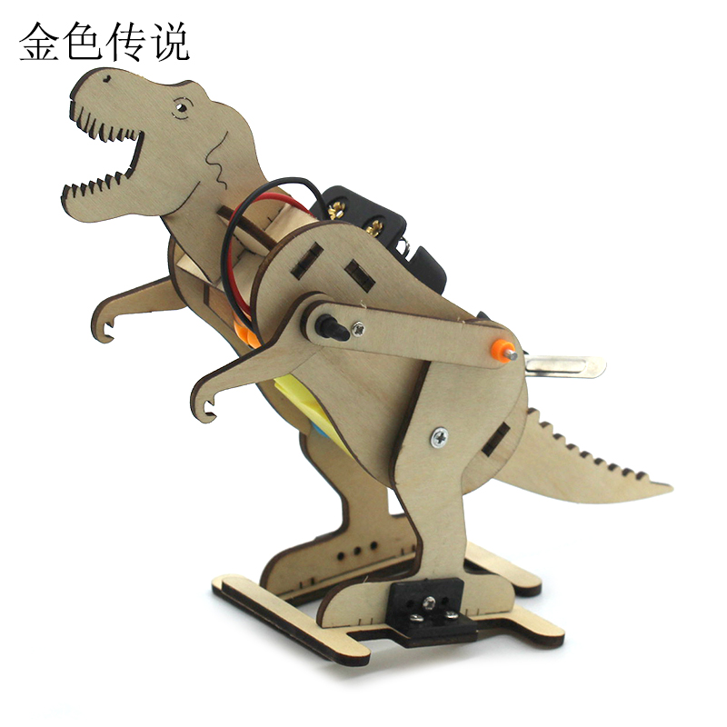 手工拼装霸王龙电动模型玩具恐龙科技小制作DIY腕龙小发明材料包 - 图3