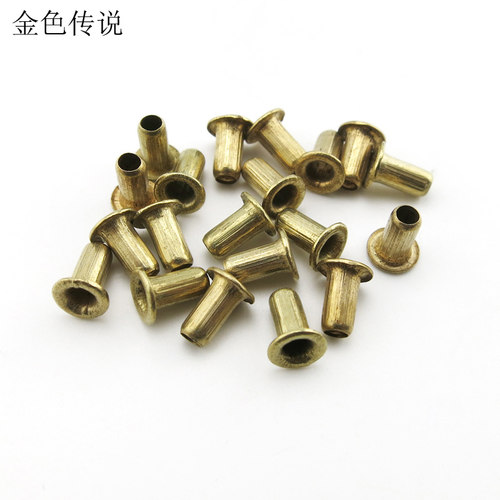镀铜鸡目轴承 小轴架 微型小法兰 金属轴套 diy铆钉垫片 模型扣子 - 图0