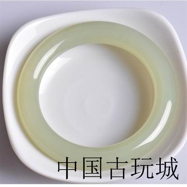 Hotan jade clear water bracelet blue and white jade female jade bracelet fat round bar bracelet high-end jade ice bottom clear belt certificate