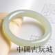 Hotan jade clear water bracelet blue and white jade female jade bracelet fat round bar bracelet high-end jade ice bottom clear belt certificate