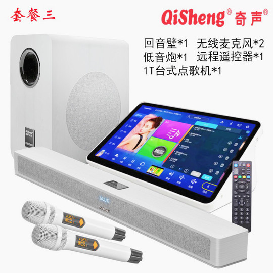 Qisheng Familie Wohnzimmer singen Karaoke Echo Wand Audio Subwoofer Set KTV mit Bluetooth TV Karaoke zu Hause