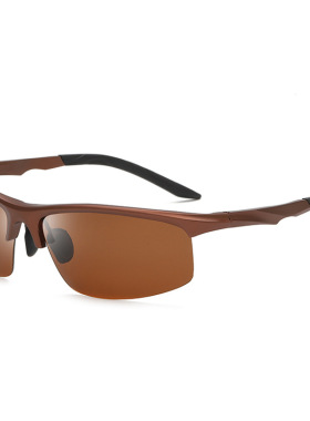 2022铝镁偏光太阳镜士品牌半框墨镜弹簧腿开车司机眼镜