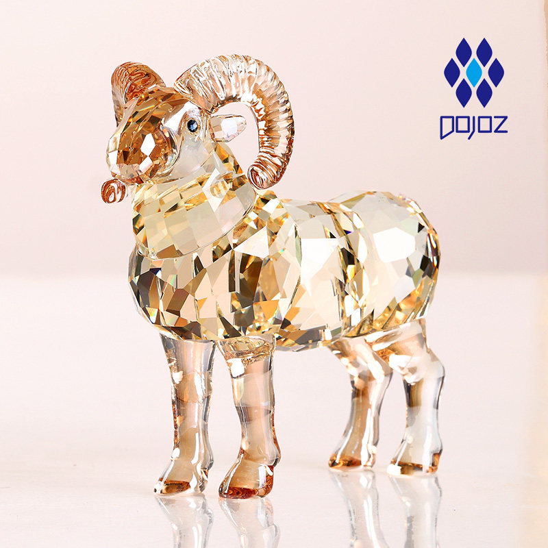 水晶羊摆件十二生肖小金羊书房桌面装饰品办公桌轻奢属相生日礼物,淘宝优惠券,粉丝福利购,淘宝优惠卷
