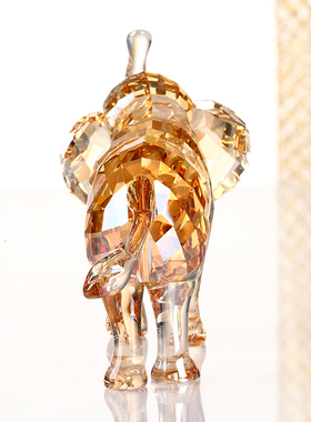 水晶大象摆件高档轻奢房间装饰品