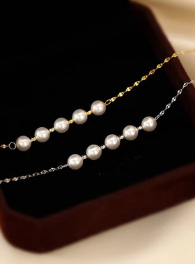 深圳旭佳999纯银珍珠项链女韩系ins小众轻奢高级感秋冬配饰百搭