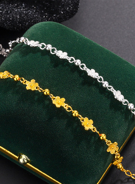 深圳旭佳S999足银星辰花海手链女轻奢高级感转运珠手链送闺蜜女友