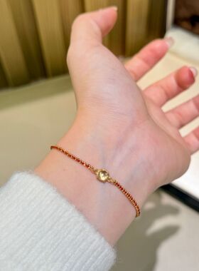 深圳旭佳旭家s925纯银天然水沫玉红色四爪手链女高级感国风气质