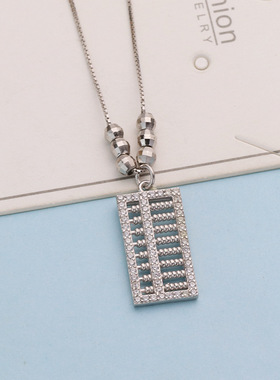 深圳旭佳转运珠如意算盘S925纯银项链女轻奢高级感时尚小众设计感