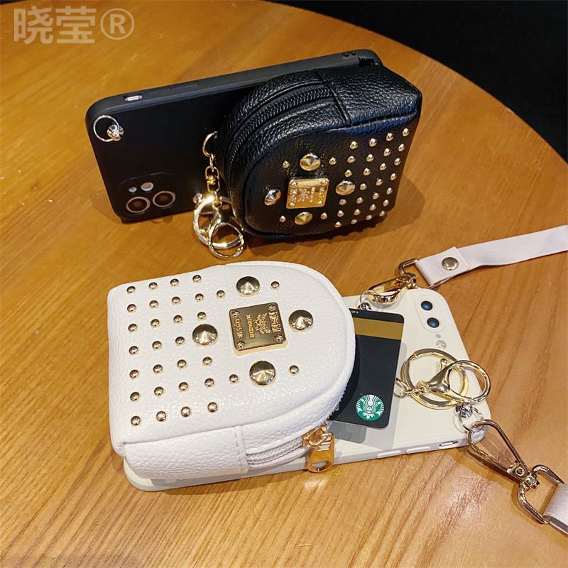 小香风卡包适用红米note12r手机壳k70/k60零钱包k50/k40pro斜挎背带note11pro带挂绳note10/9pro/7/8全包镜头 - 图3