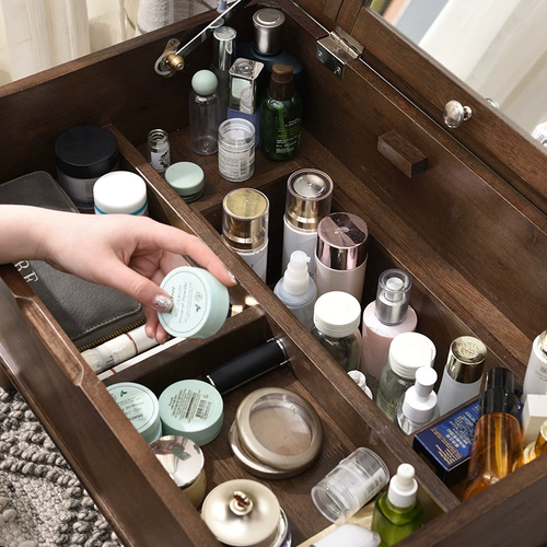 Современный и минималистичный универсальный маленький туалетный столик из натурального дерева для спальни