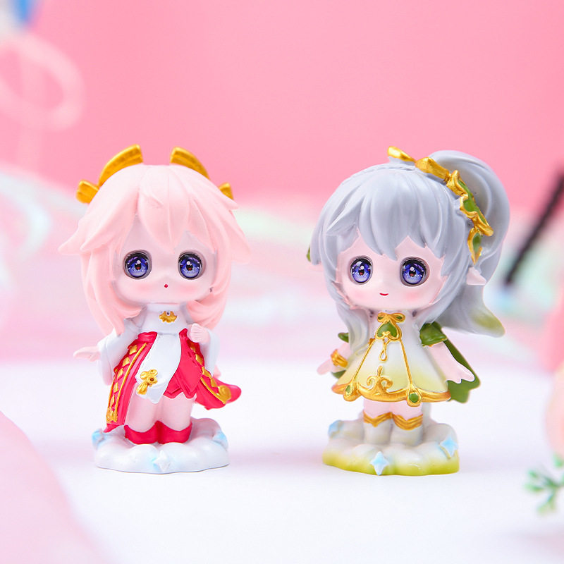 原神战场英姿盲盒可爱可莉温迪胡桃游戏手办桌面摆件女孩生日礼物