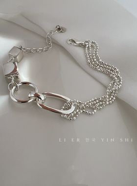 女s925纯银多层拼接新款潮