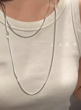 蛇骨链925純銀毛衣链长款