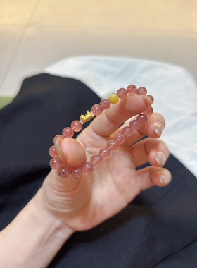 2026年新款天然草莓晶手链女款小众叠戴手串紫色饰品转运