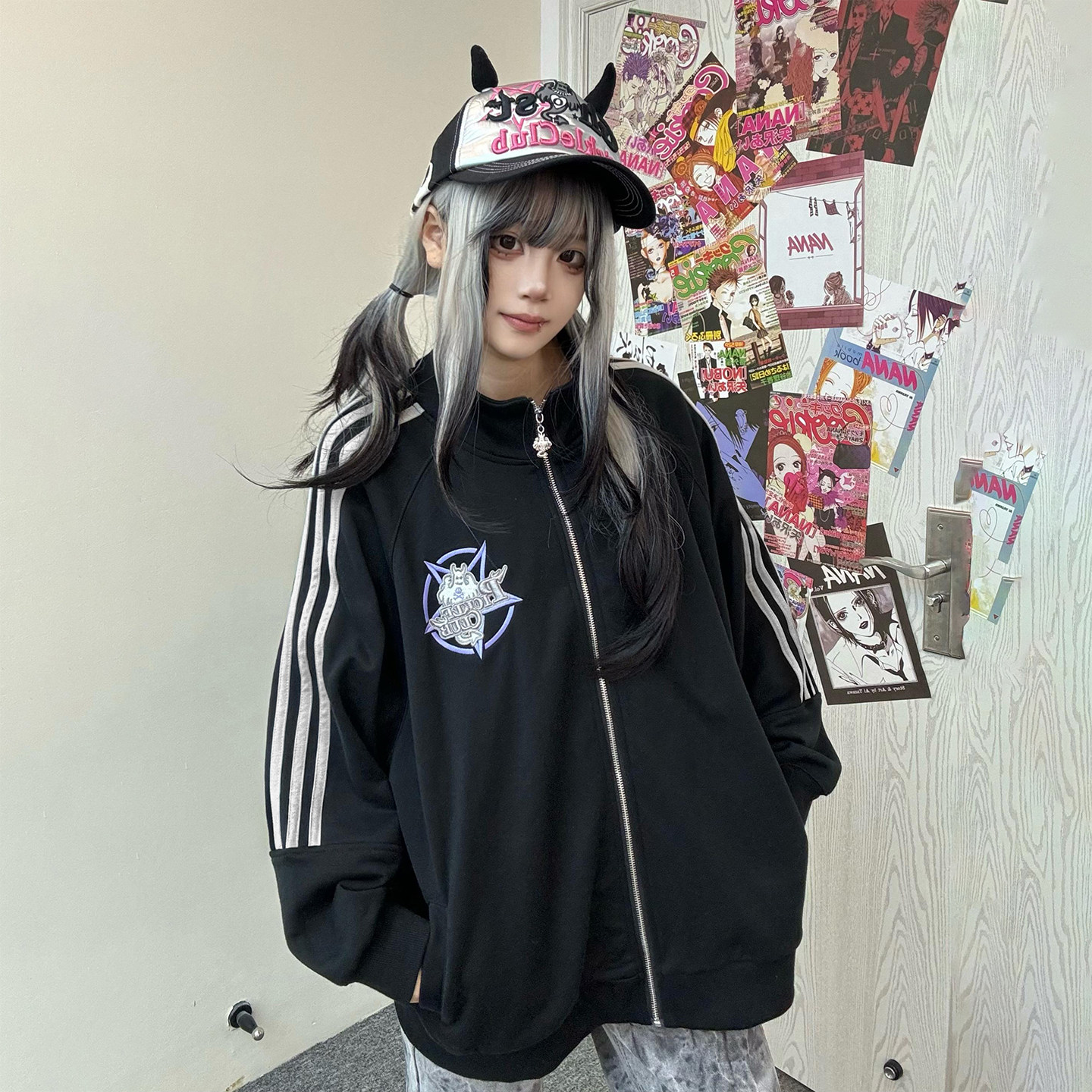 【李煜东同款】梁拌泡菜美式三杠幽灵基础卫衣百搭运动外套秋男女,淘宝优惠券,粉丝福利购,淘宝优惠卷