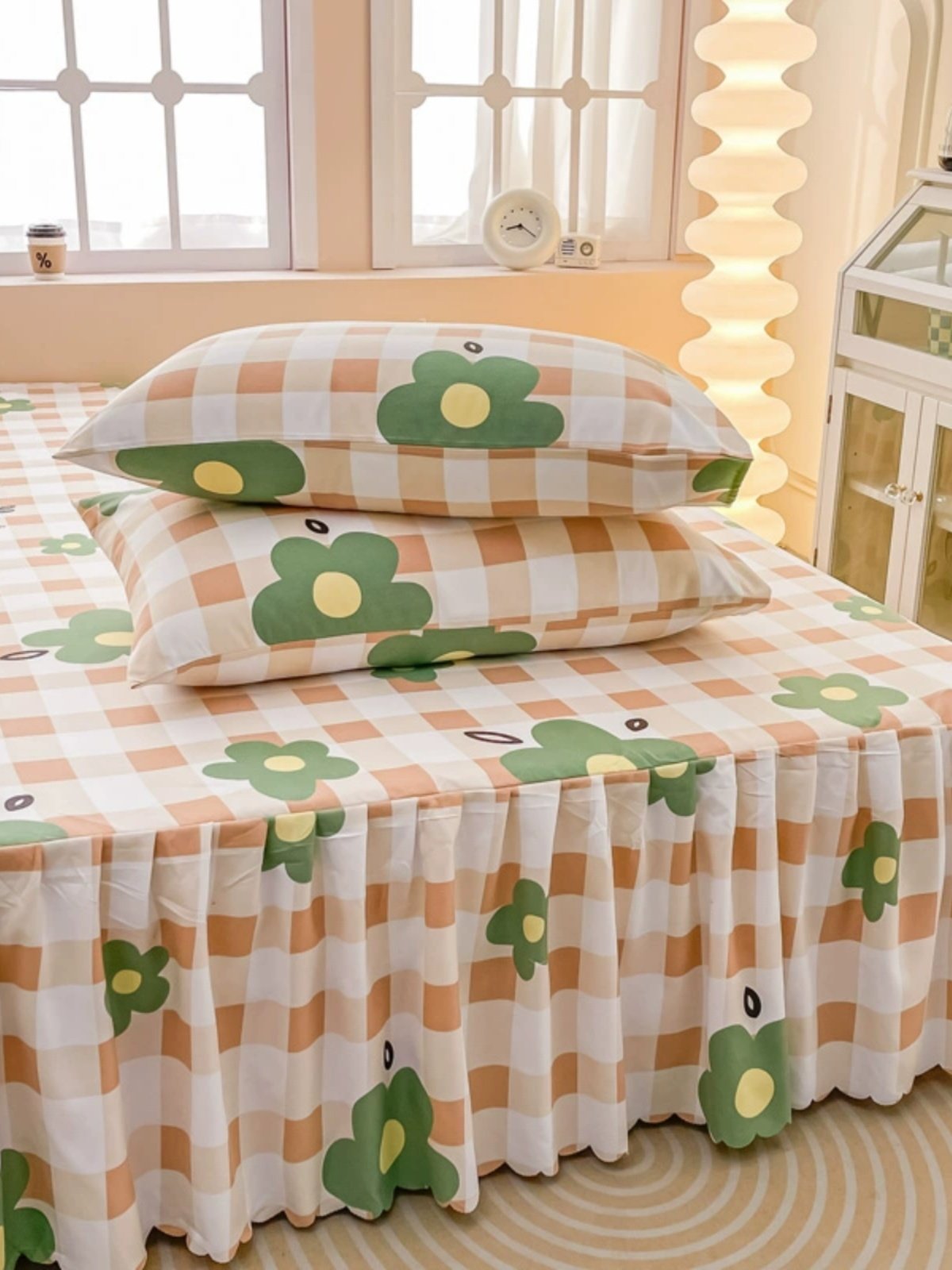 新款韩式磨毛防滑床裙床罩单件花边款防尘罩床单三件套,淘宝优惠券,粉丝福利购,淘宝优惠卷