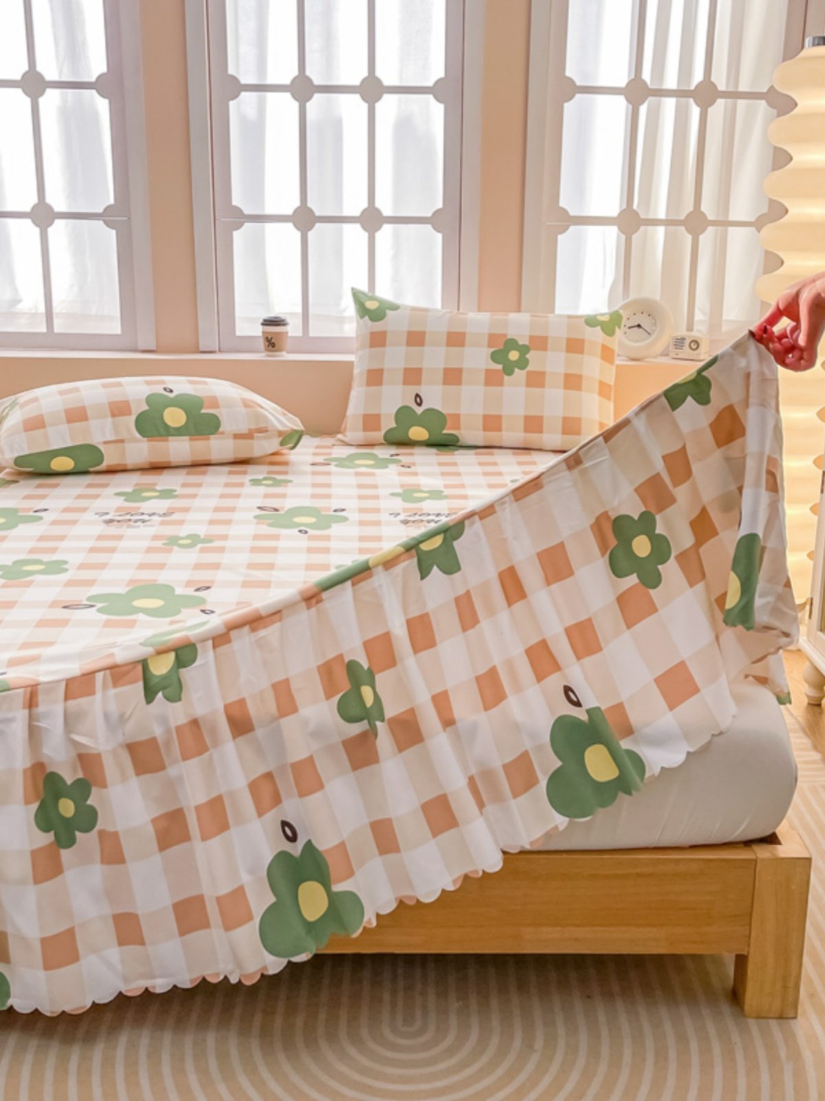 新款韩式磨毛防滑床裙床罩单件花边款防尘罩床单三件套,淘宝优惠券,粉丝福利购,淘宝优惠卷