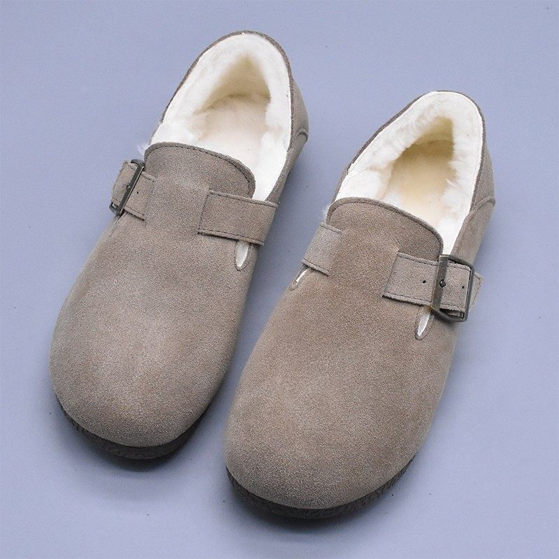 瑕疵处理~秋冬保暖牛皮勃肯鞋真皮舒适休闲经典包头羊毛牛筋软底,淘宝优惠券,粉丝福利购,淘宝优惠卷