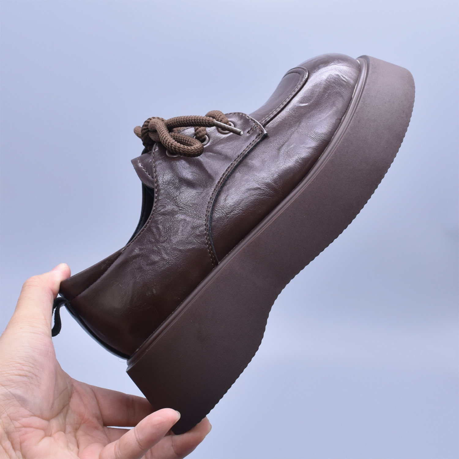 秋季新款复古森系单鞋厚底粗跟休闲百搭轻便大头休闲女单鞋包邮潮 - 图1