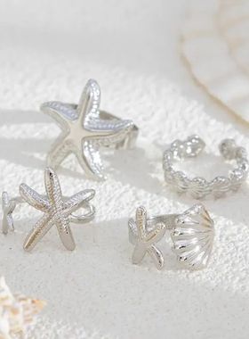 Stainless Steel Irregular Multi-Layer Ring Vintage Silver Co