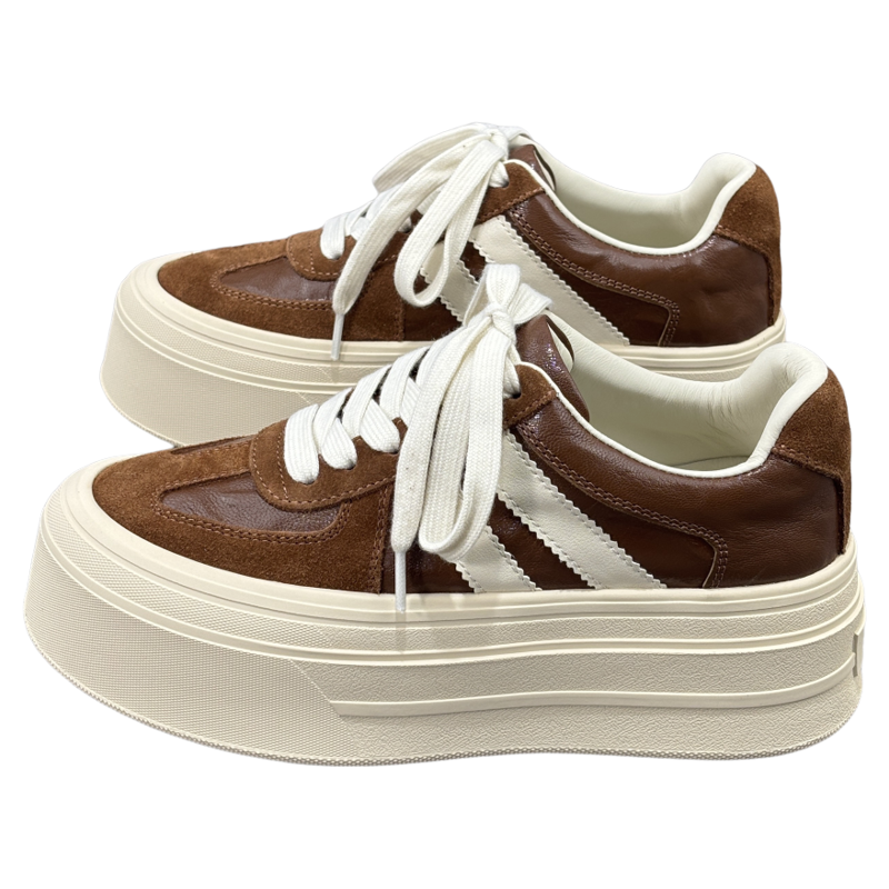 欧洲站巨好看2025新款真皮复古增高德训鞋厚底松糕休闲板鞋女欧货,淘宝优惠券,粉丝福利购,淘宝优惠卷