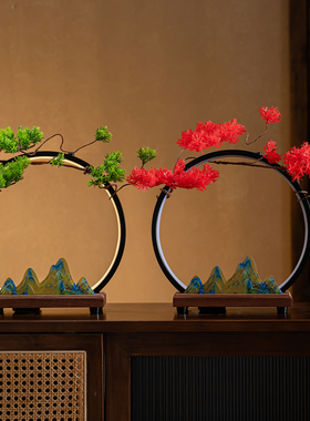 电池款千里江山透光led灯 白酒展台酒品鉴会高端红木底座灯圈摆件