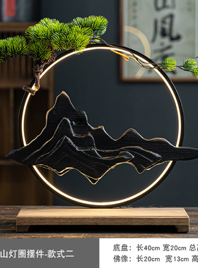 LED酒水发光展示架灯圈底座创意中式禅意佛像流水招财猫红酒手办