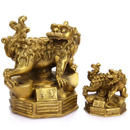 铜四神兽摆件 铜青龙白虎朱雀玄武 铜四方神摆件一套家居工艺礼品 - 图0