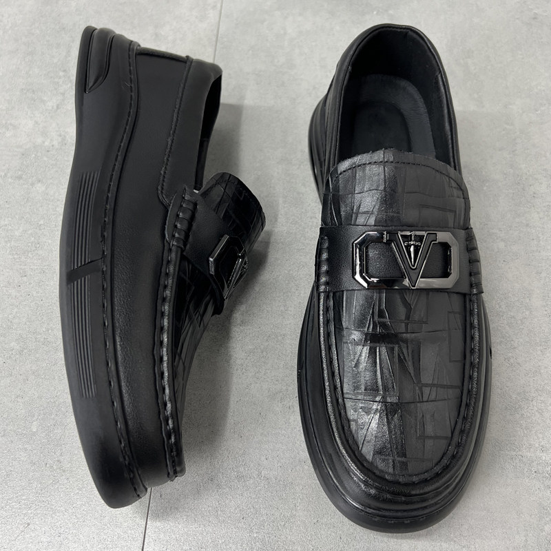 欧洲站男鞋一脚蹬真皮休闲皮鞋2025春秋新款透气软底豆豆鞋乐福鞋,淘宝优惠券,粉丝福利购,淘宝优惠卷