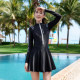 Long-sleeved sun protection conservative hot spring high-end women's swimsuit