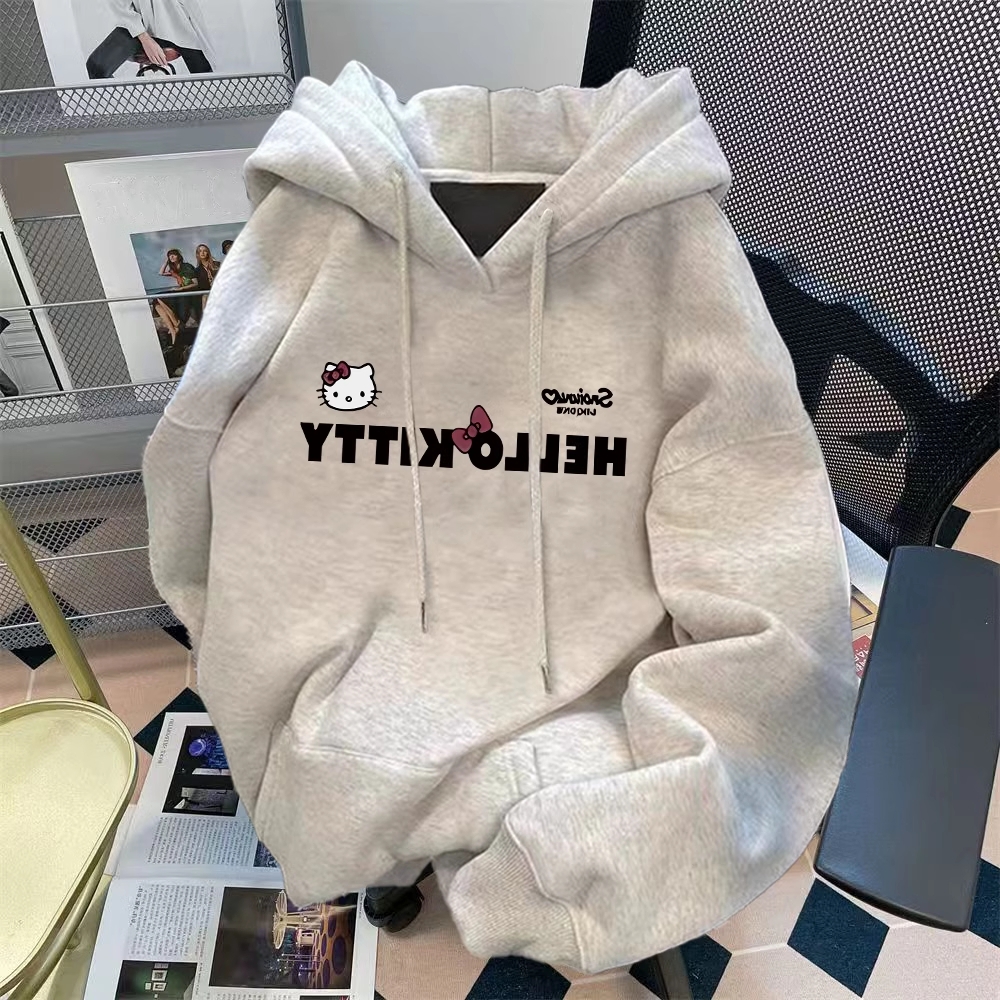 甜酷凯蒂猫原话连帽卫衣女ins秋冬2025新款港味加绒休闲外套潮流 - 图1