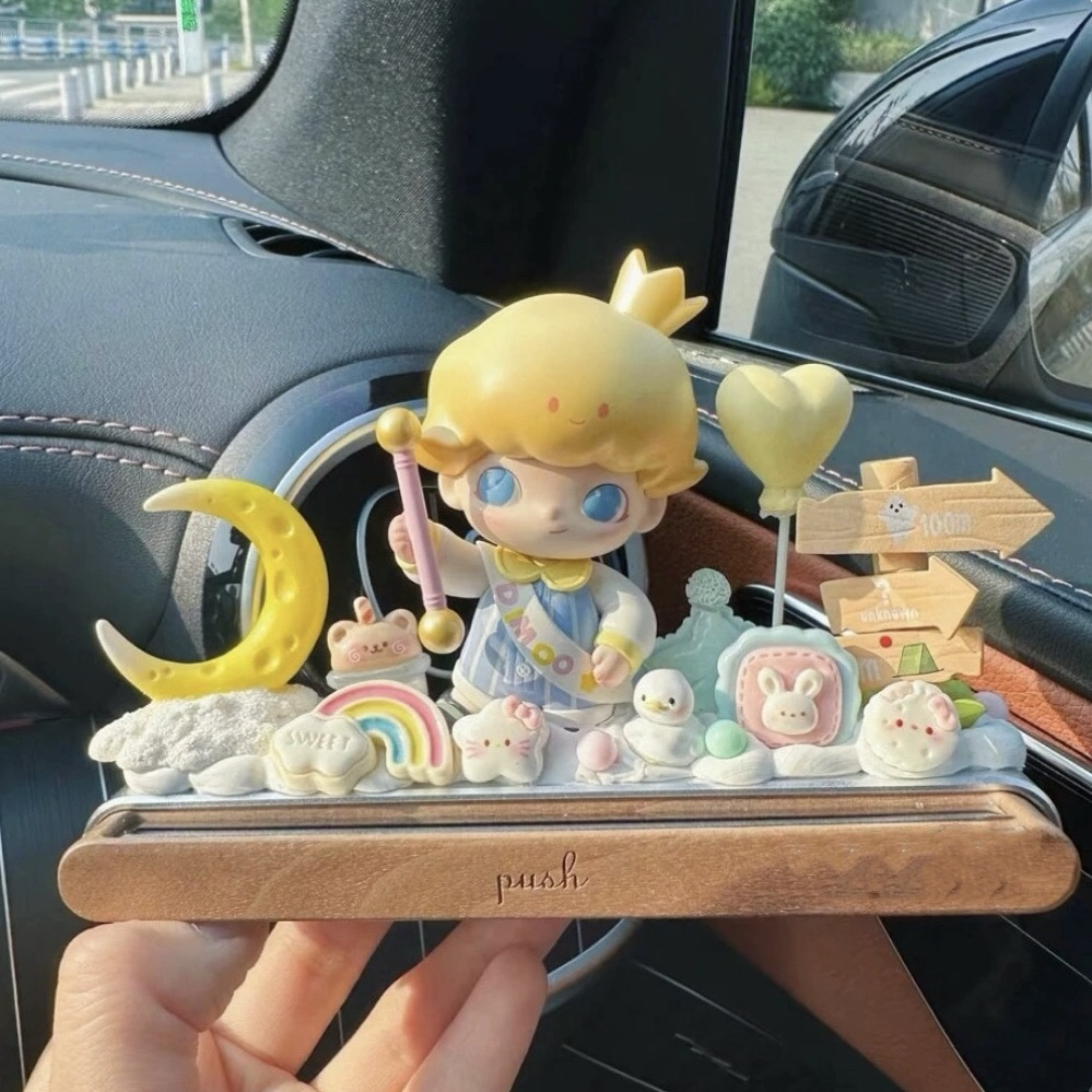 Dimoo动物王国系列奶油胶停车牌胡桃木中控台摆件高级感创意礼物 - 图2