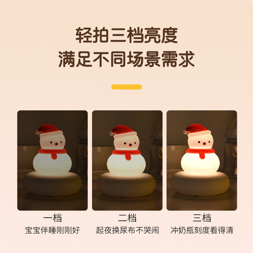 拍拍灯小夜灯卧室睡眠灯儿童床头伴睡小灯柔光触摸感应小夜灯女生 - 图3