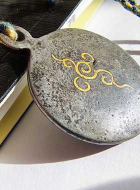 15468老天铁错金法螺托甲牌项链