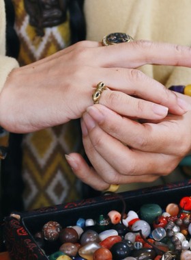 45742藏传老利马铜金刚杵戒指10#可调男女通用民族风简约特色文玩