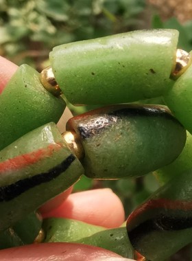 12811十八世纪西非加纳老琉璃手串