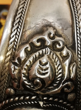 十相自在白铜老手镯45829西藏工艺品民族风男女个性配饰首饰平安